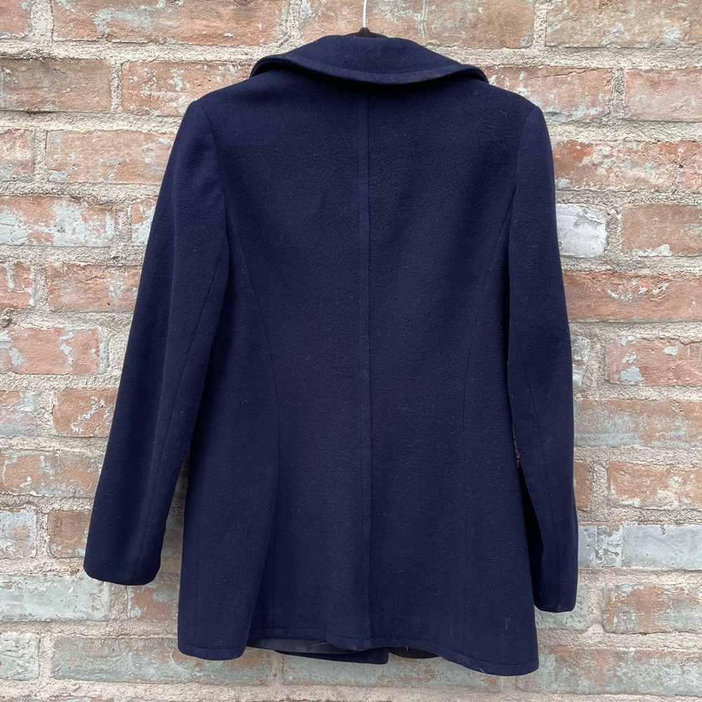 Vintage Pea Coat 60s Navy Blue Mackintosh Peacoat Pure Wool Double Breasted S - Picture 12 of 16